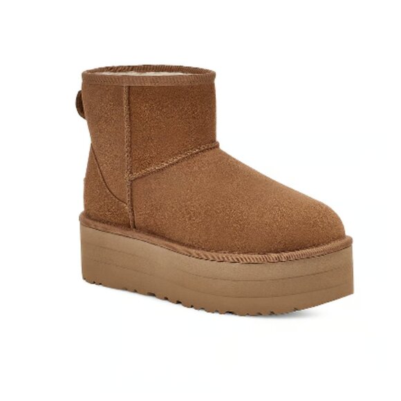 UGG CLASSIC MINI PLATFORM Chestnut SZ 11 NWT - Picture 1 of 10